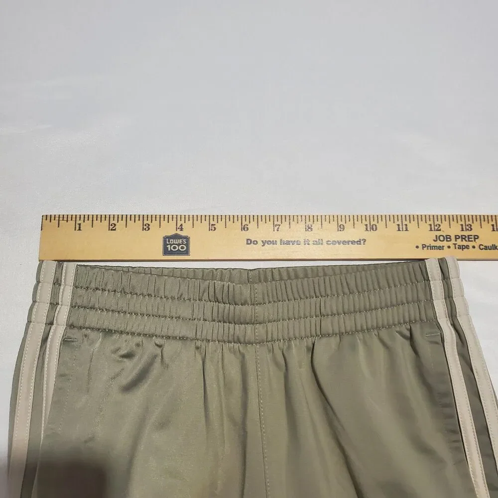 Adidas Kids Jogger Track Pants Size M 10/12 Khaki 3-Stripe Gym Workout